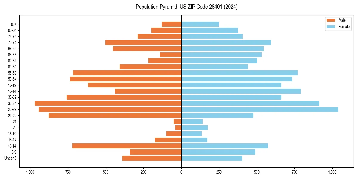 Population pyramid for 