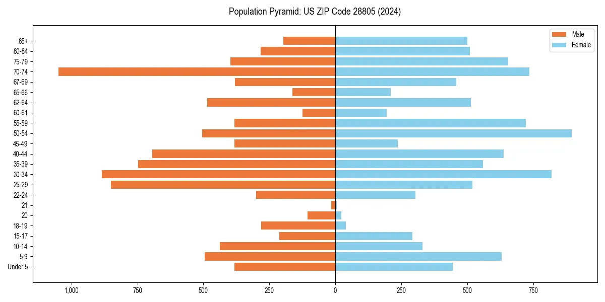 Population pyramid for 
