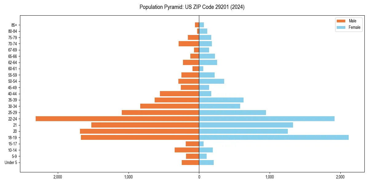 Population pyramid for 