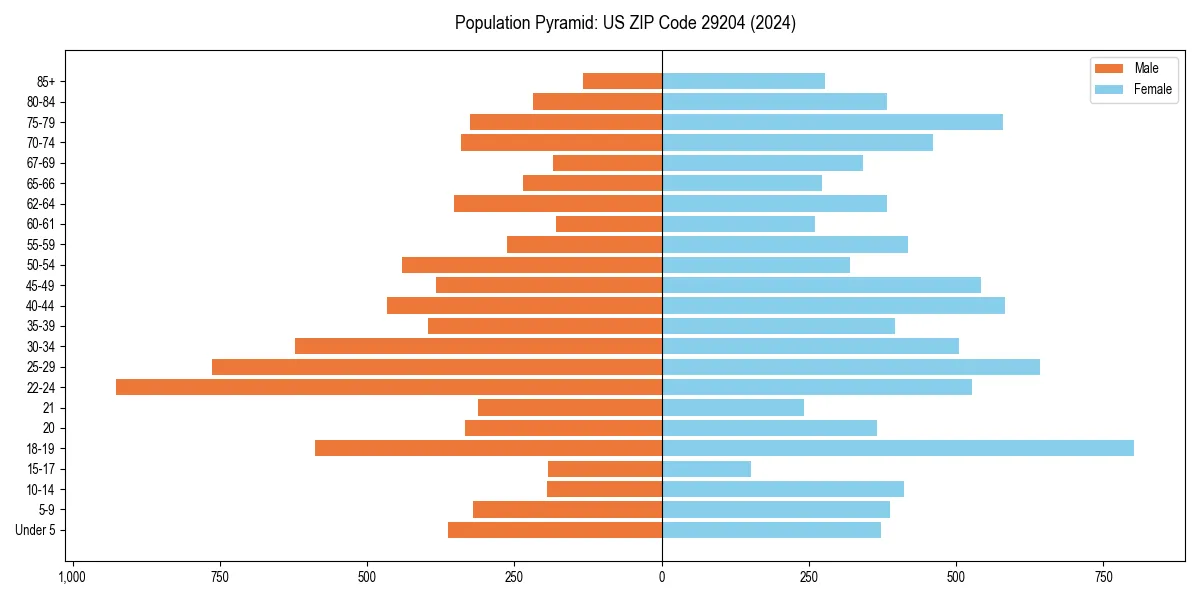 Population pyramid for 