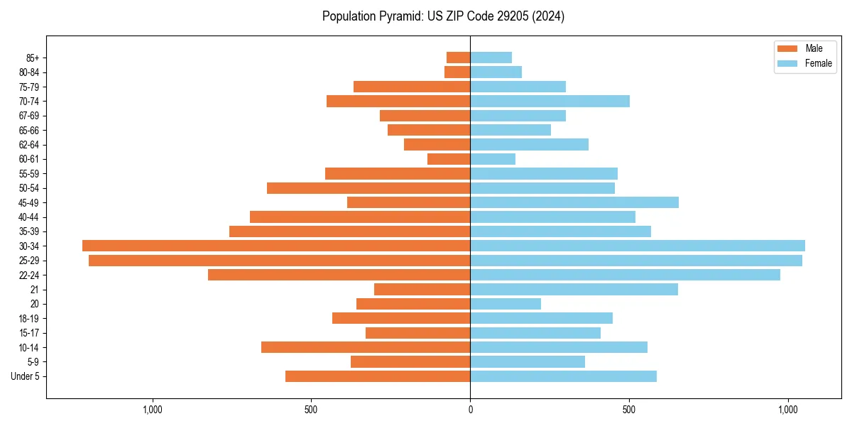 Population pyramid for 