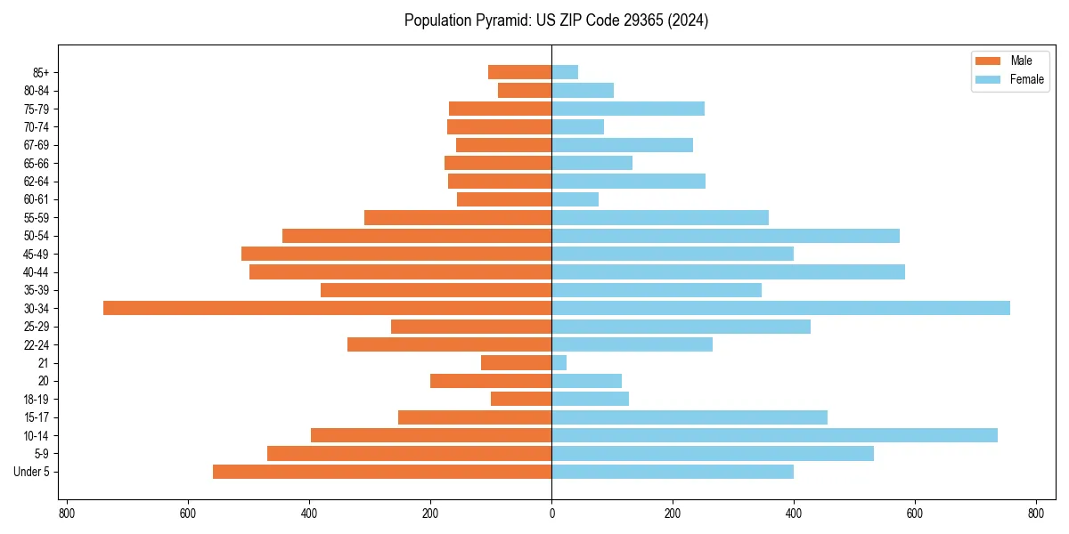 Population pyramid for 