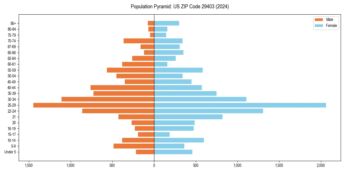 Population pyramid for 