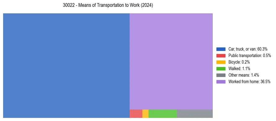 Commute modes in US ZIP Code 30022