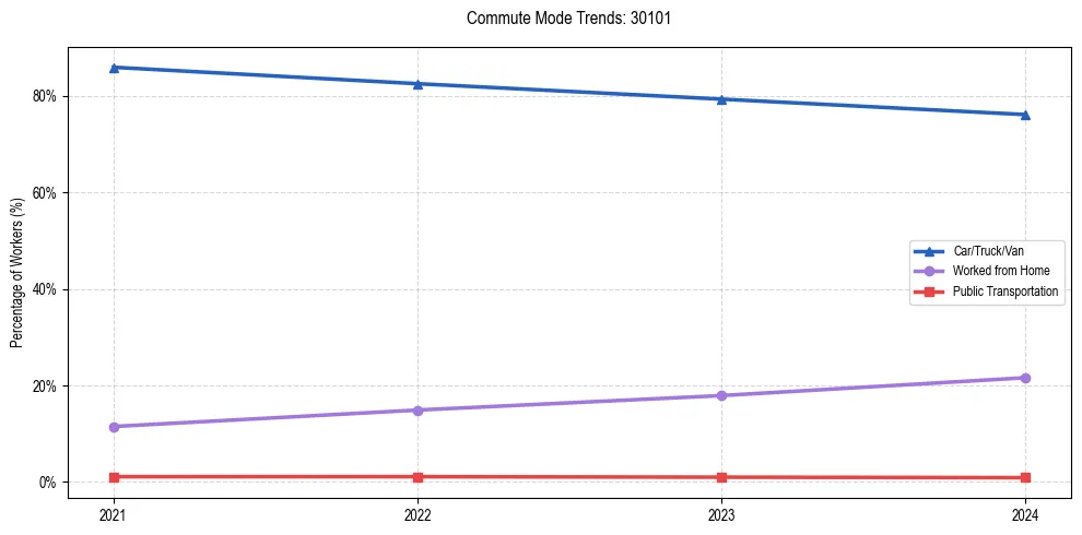 Transportation trends in US ZIP Code 30101
