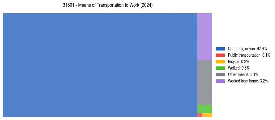Commute modes in US ZIP Code 31501