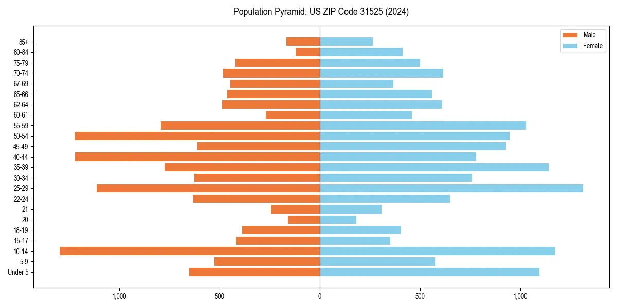 Population pyramid for 