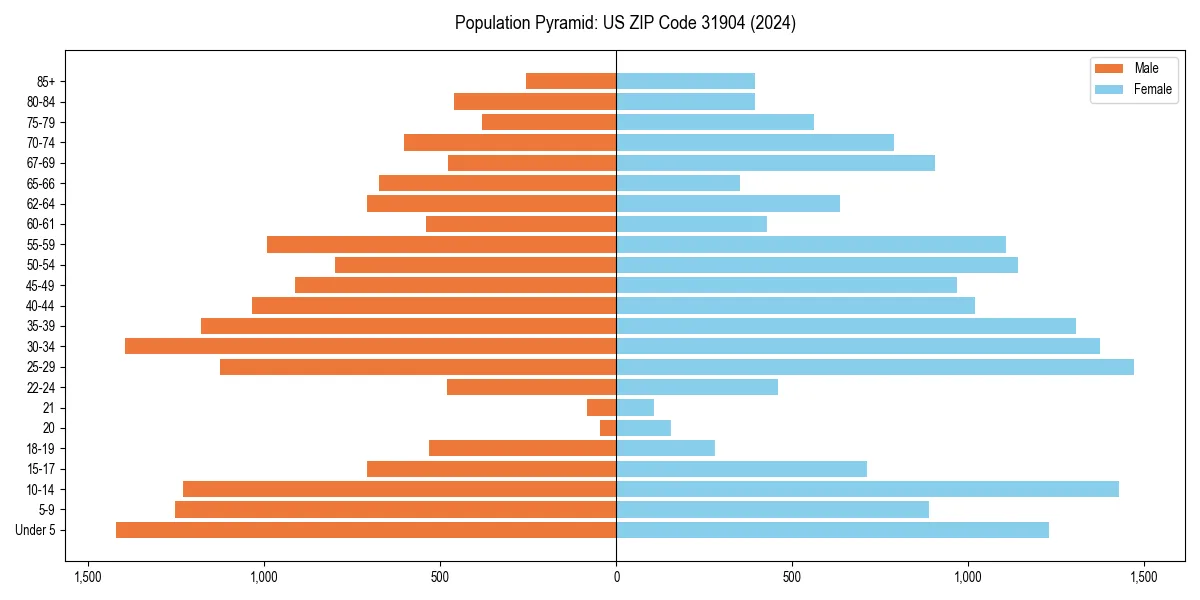 Population pyramid for 