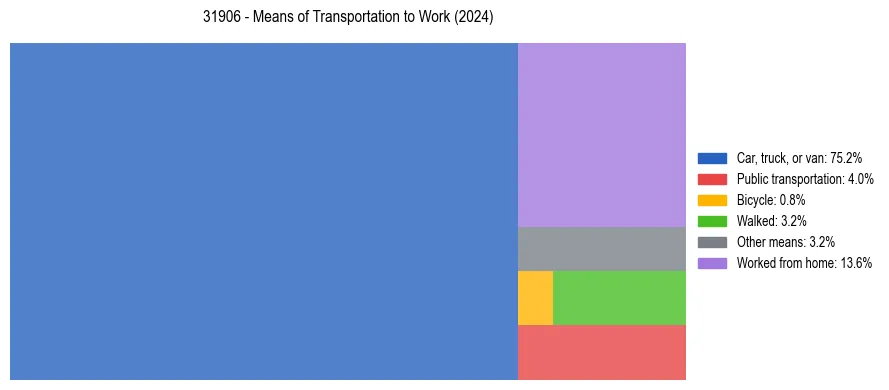 Commute modes in US ZIP Code 31906