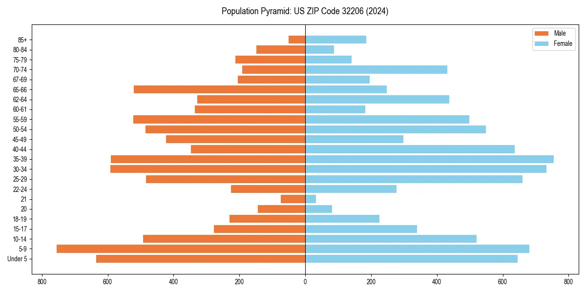 Population pyramid for 