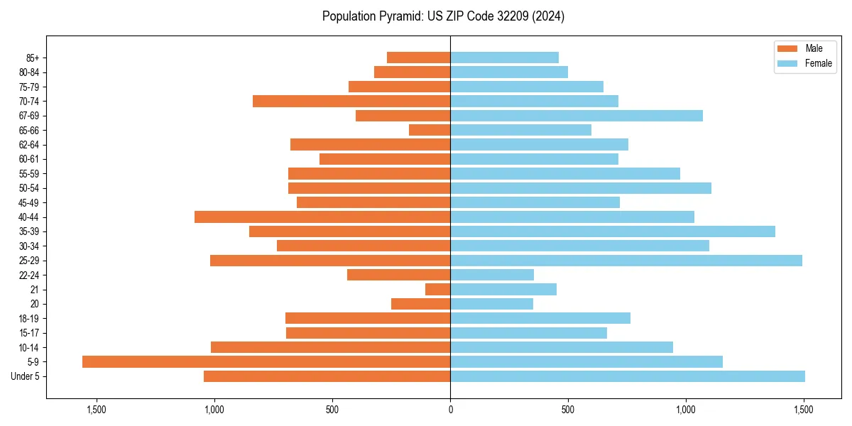 Population pyramid for 