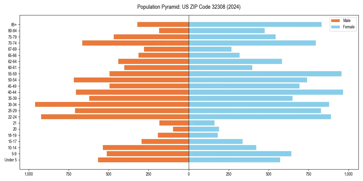 Population pyramid for 
