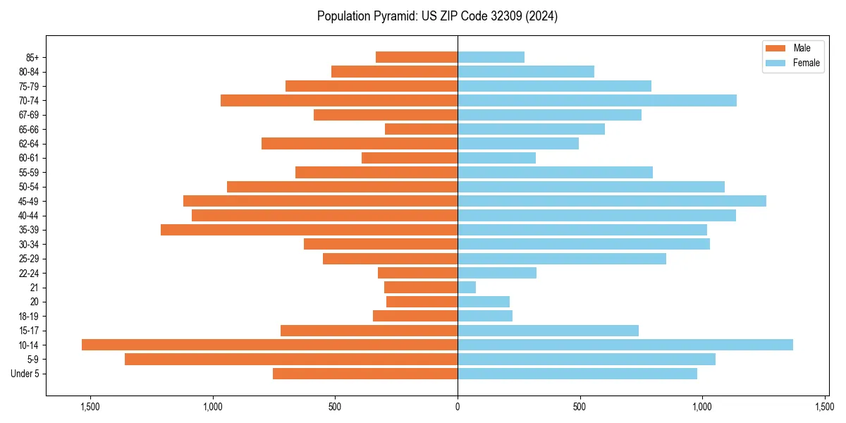 Population pyramid for 