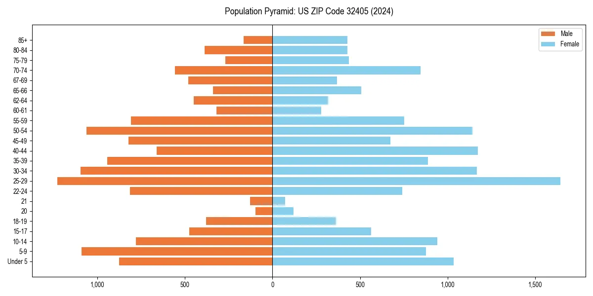 Population pyramid for 