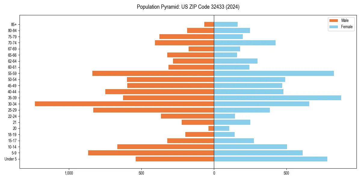 Population pyramid for 