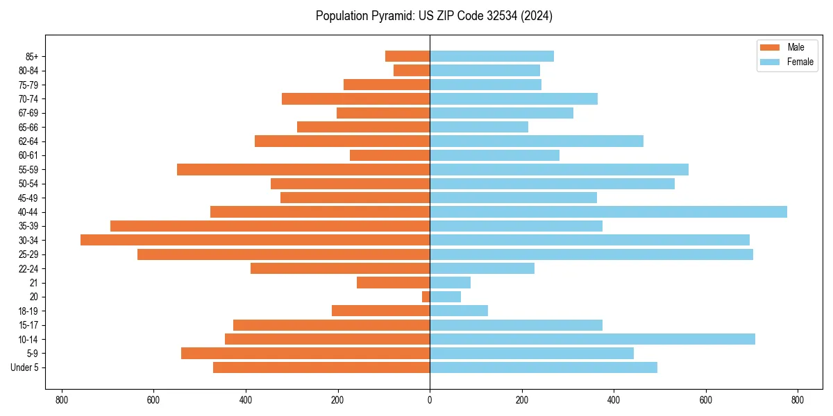 Population pyramid for 