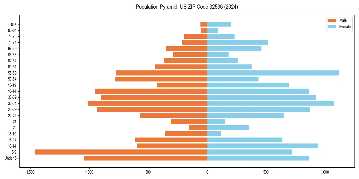 Population pyramid for 