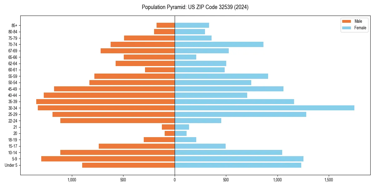 Population pyramid for 