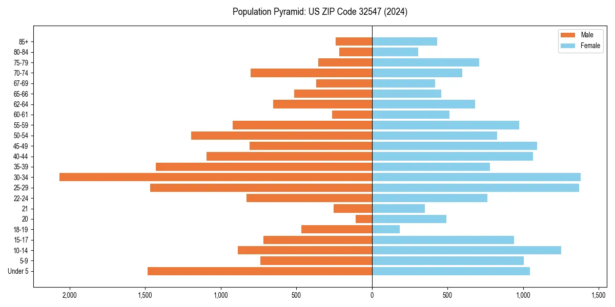 Population pyramid for 