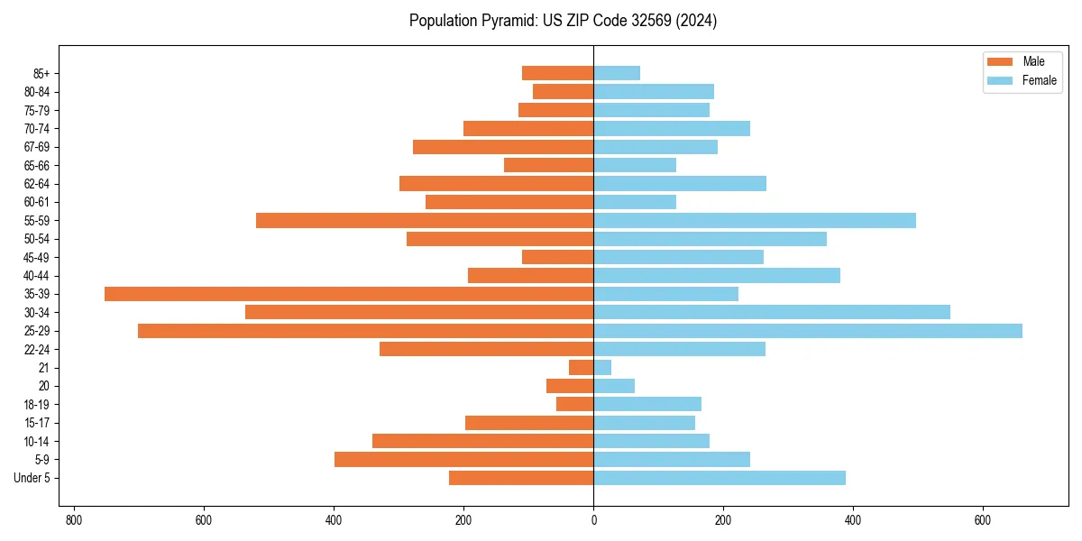 Population pyramid for 