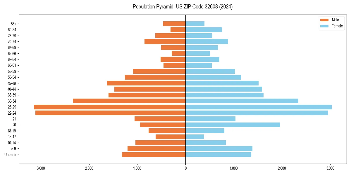Population pyramid for 