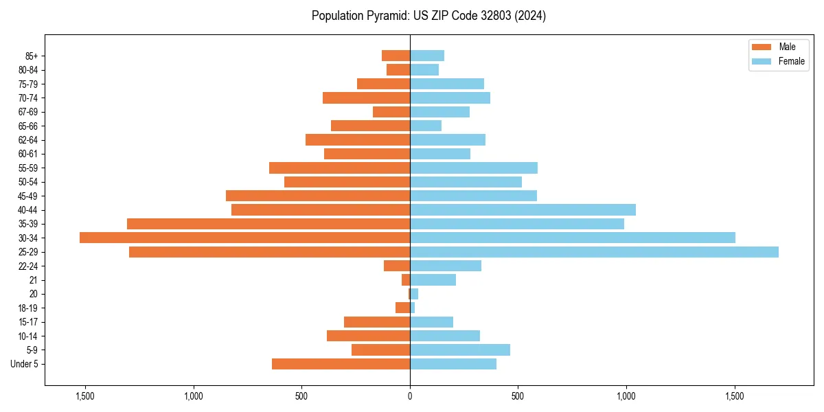 Population pyramid for 