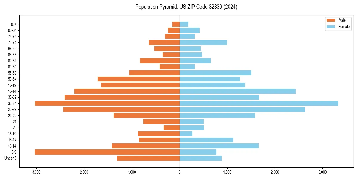 Population pyramid for 