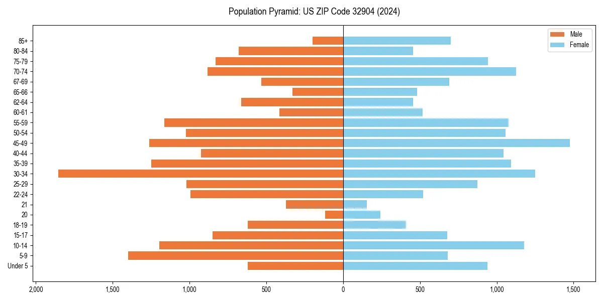 Population pyramid for 