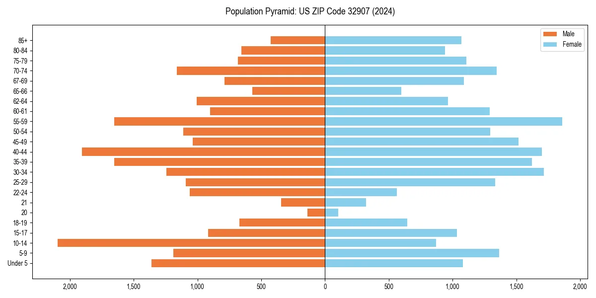 Population pyramid for 