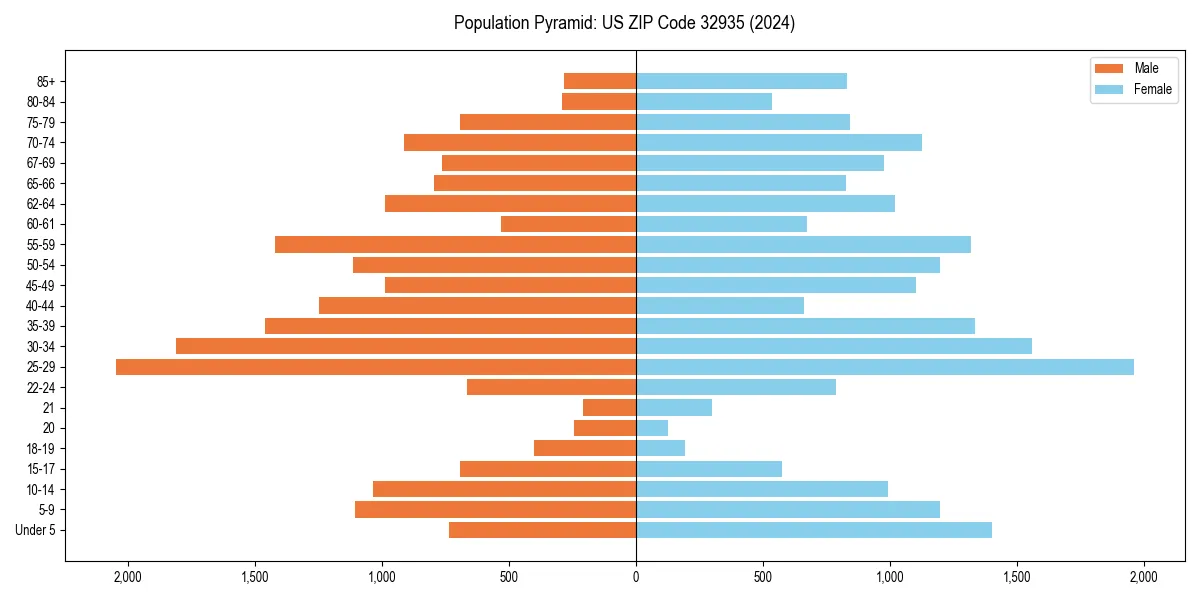 Population pyramid for 