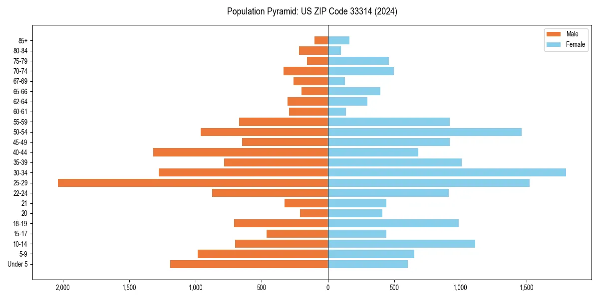 Population pyramid for 