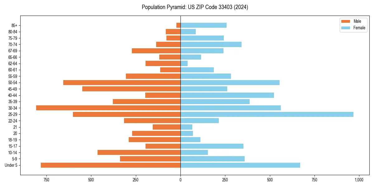 Population pyramid for 