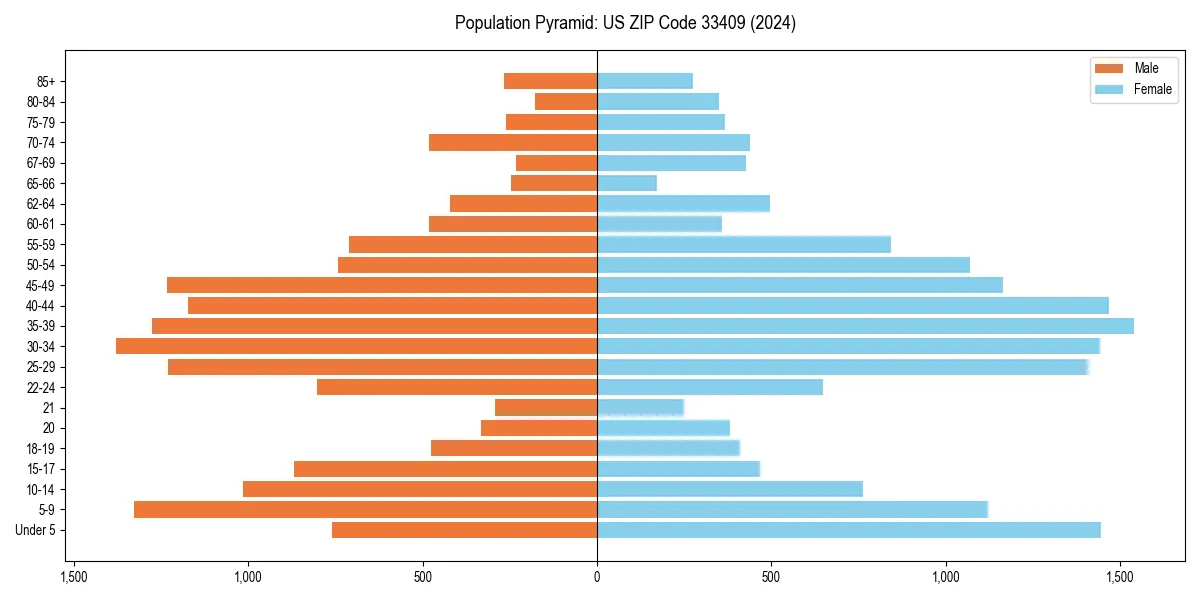 Population pyramid for 