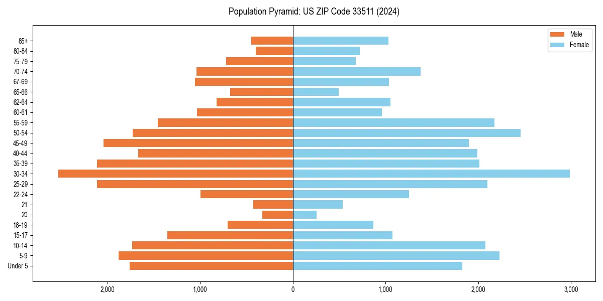Population pyramid for 