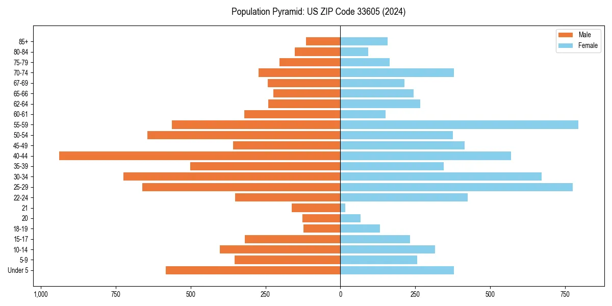 Population pyramid for 