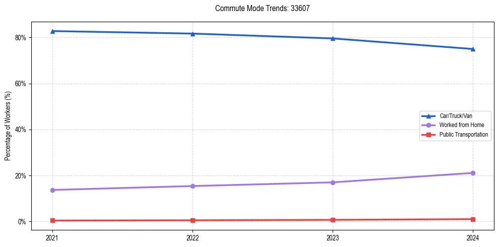 Transportation trends in US ZIP Code 33607