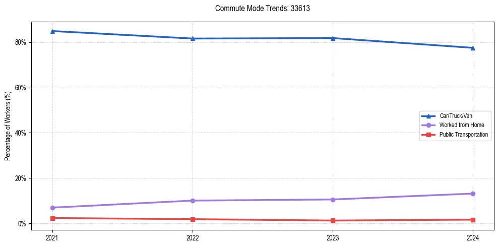 Transportation trends in US ZIP Code 33613