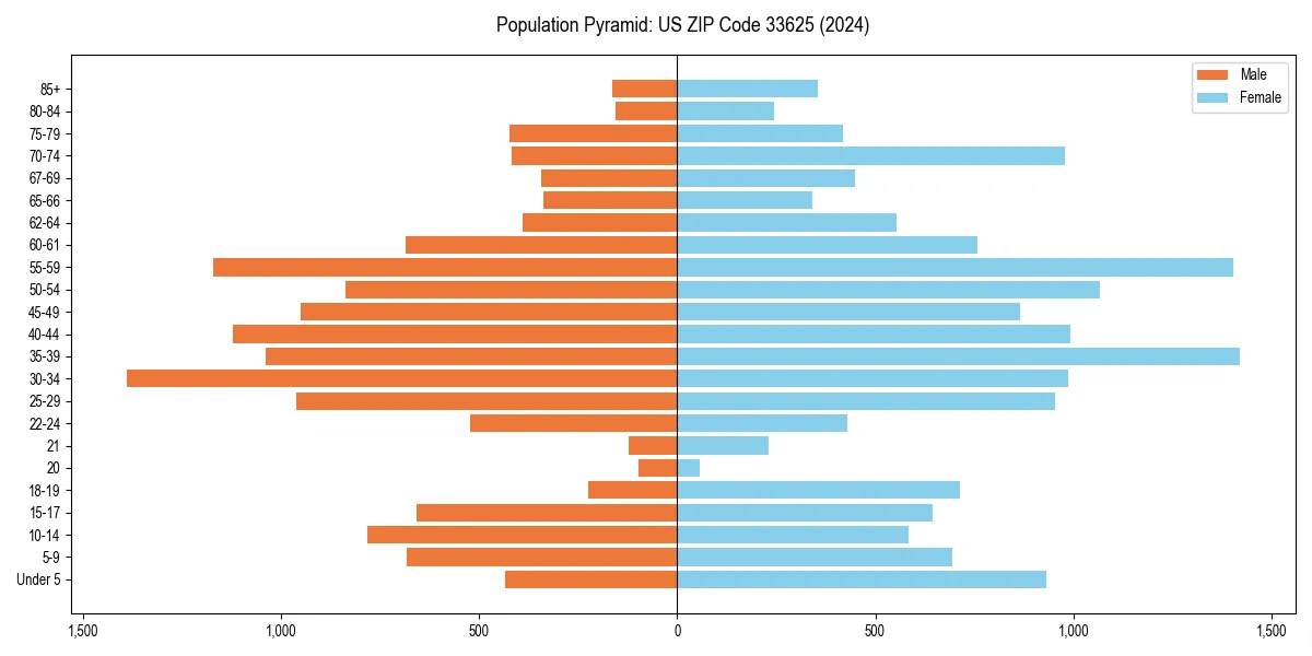 Population pyramid for 