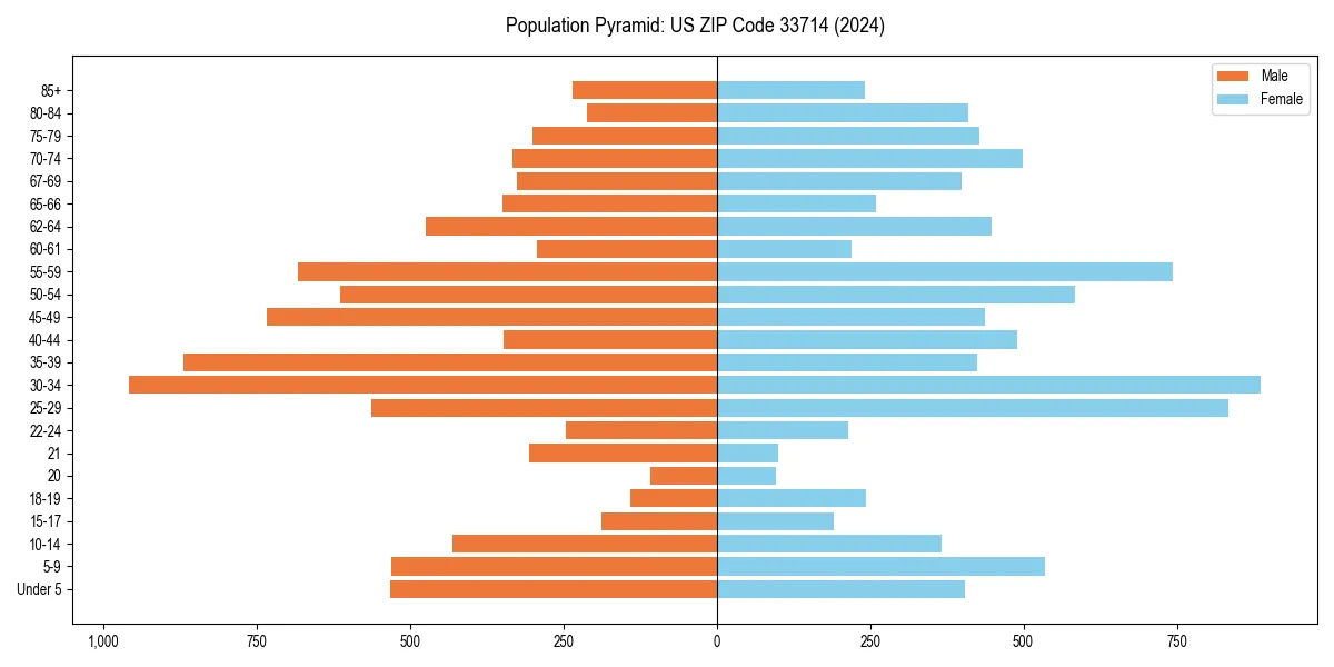 Population pyramid for 