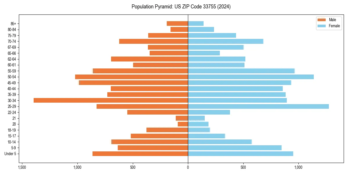 Population pyramid for 