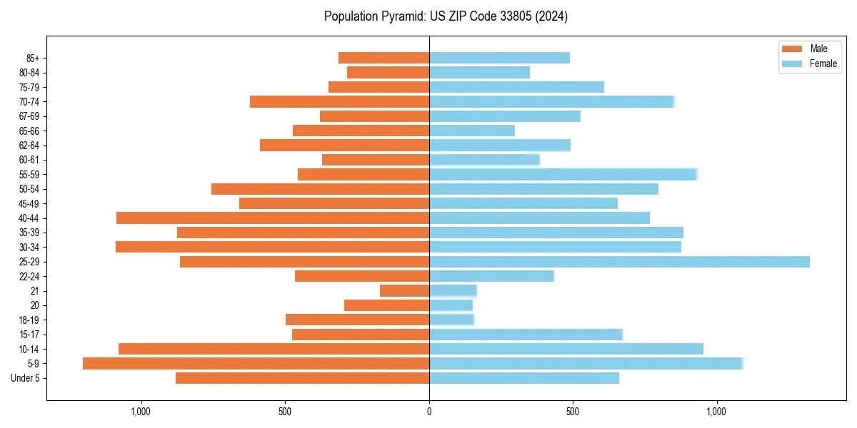 Population pyramid for 