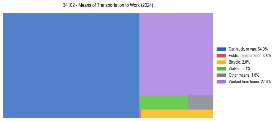 Commute modes in US ZIP Code 34102