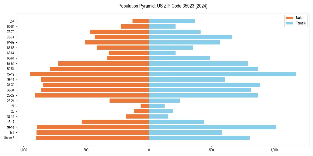 Population pyramid for 