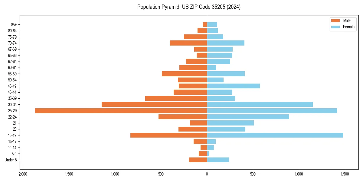 Population pyramid for 