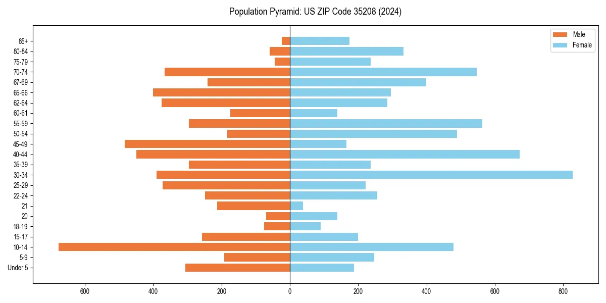Population pyramid for 