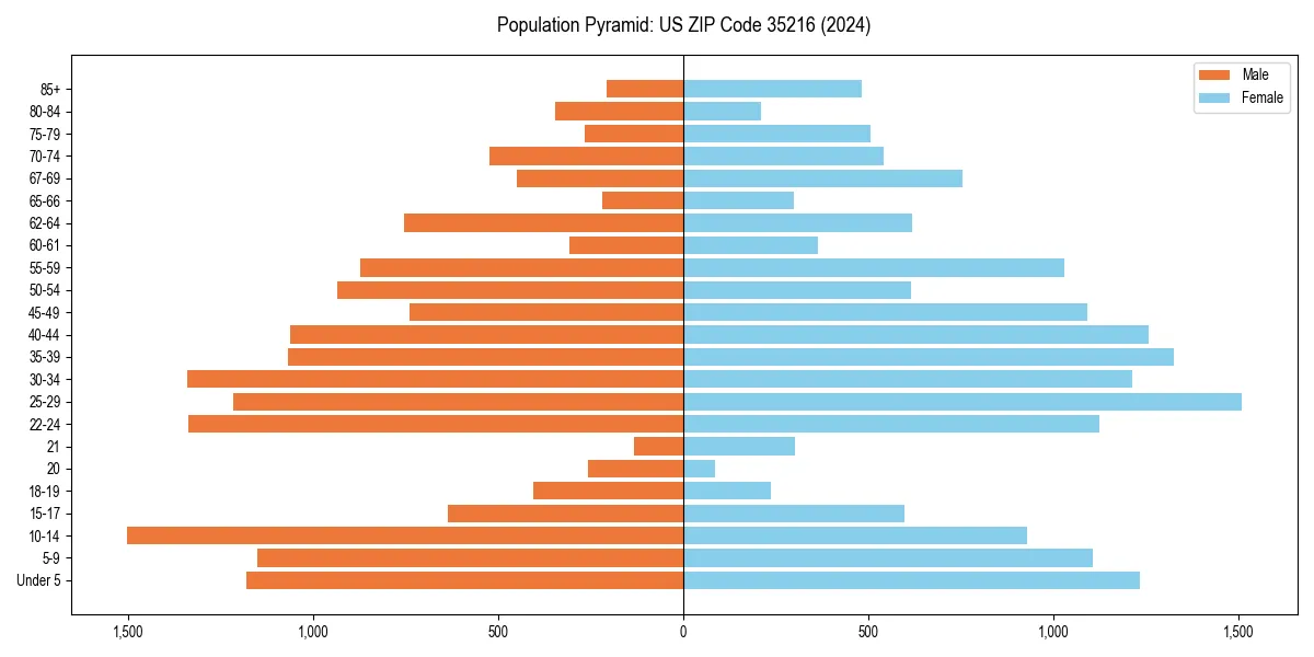 Population pyramid for 
