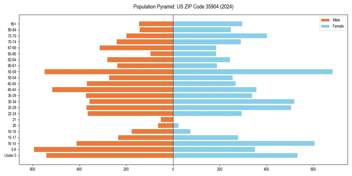 Population pyramid for 