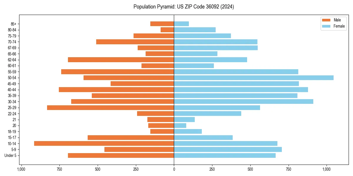 Population pyramid for 