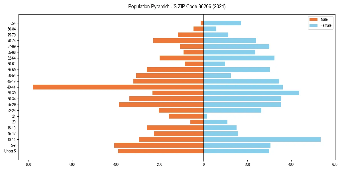 Population pyramid for 