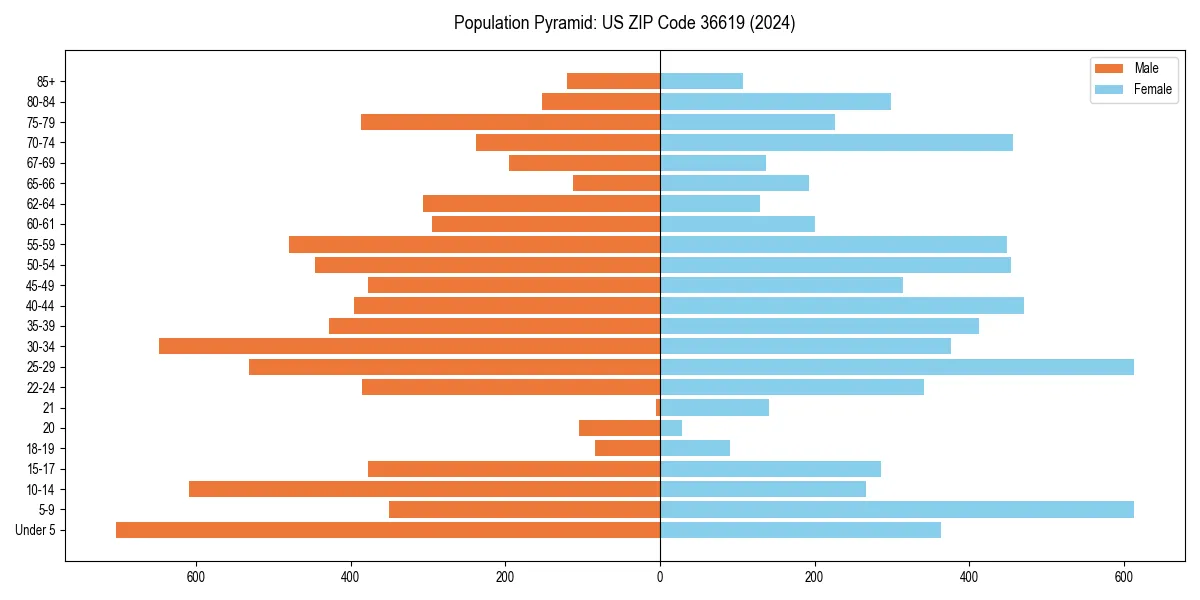 Population pyramid for 